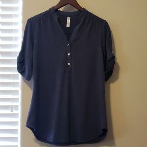 PerSeption Concept blue top with silver buttons